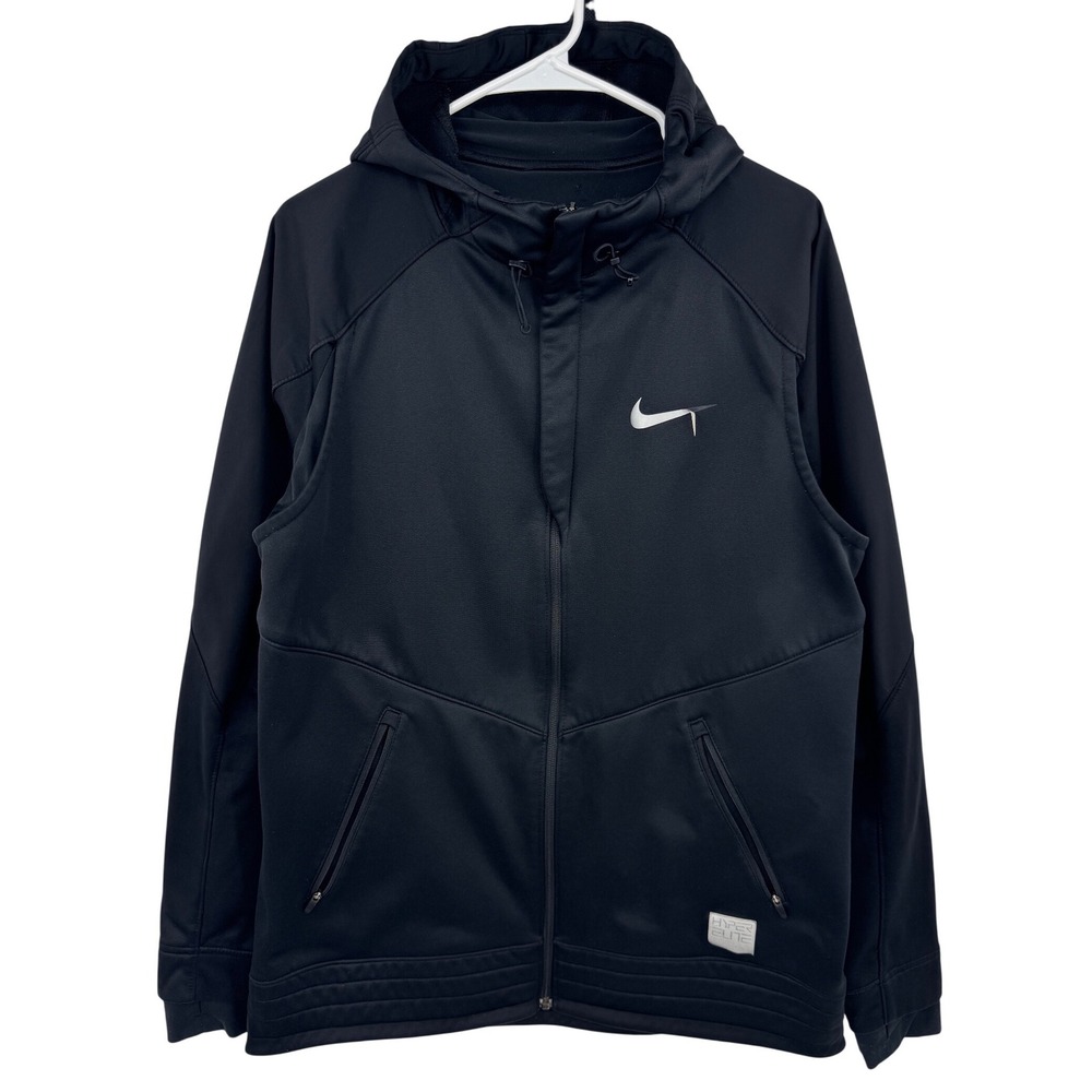 Nike Hyper Elite‎ Basketball Hoodie Mens Large Black Full Zip Jacket 851962-010
